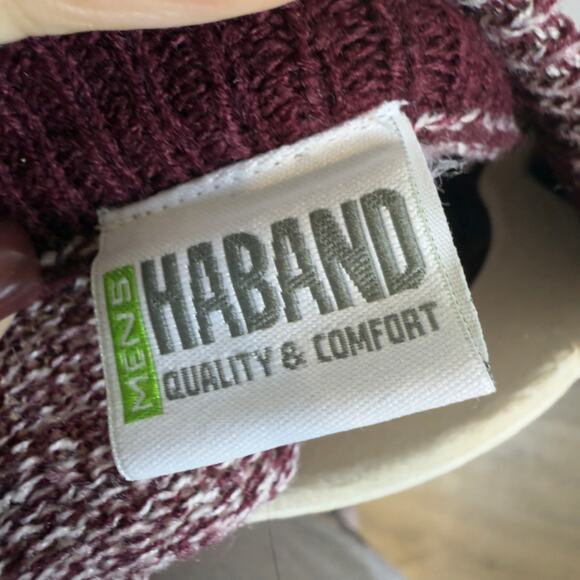 Haband Men's Plus sz 3X Cardigan burgundy diamond pattern, warm, classic, #4267 - Picture 8 of 10